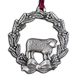 Christmas Wreath With Sheep Ornament