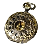 Floral Pocket Watch with Chain