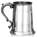 Pewter Tankard One Pint Straight Two Line Georgian Handle  EP003