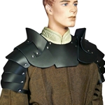 Medieval Leather Pauldrons with Gorget Armour Set, LARP