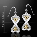 Danu Silver and Gold Celtic Knotwork Earrings
