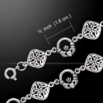 Celtic Knotwork & Claddagh Silver Bracelet 52-TBG238