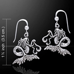 Dark Water Fairy Silver Earrings