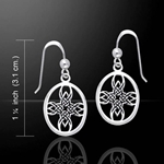 Celtic Tribal Knotwork Cross Silver Earrings 52-TER469