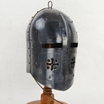 Blackened Great Helm - 16 Gauge