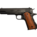 Replica M1911A1 Black Finish Dark Wood Grips Government Automatic Pistol Non-Firing Gun