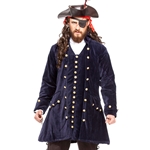 Plus Size Navy Velvet Pirate's Coat