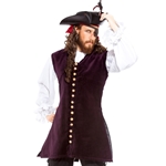 Burgundy Velvet Pirate's Vest