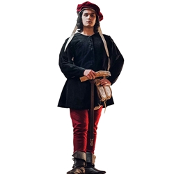 Velvet Medieval Doublet – Cotton Renaissance & LARP Outer Garment