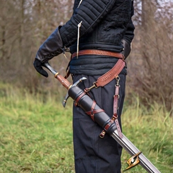 Sword Belt Hanger - LARP - Leather - Black/Brown