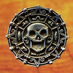 Pirate Skull Button Fine Pewter