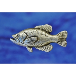 Crappie Fisherman Shank Button in Pewter