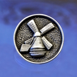 Dutch Windmill Button in Pewter