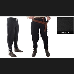 Medieval Ankle Laced Pants, Black, Large
