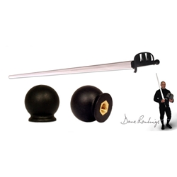 Synthetic Basket Hilt Pommel-Black PR4031