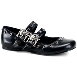 Daisy Skull Double Buckle Mary Jane Flats 34-3050