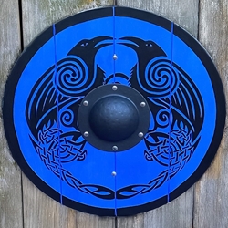 Wooden Viking Shield - Double Raven - 24"