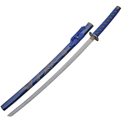 Blue Dragon Japanese Samurai Katana Sword Carbon Steel Blade