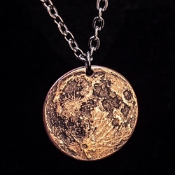 Blood Moon Copper Necklace - 30" Chain