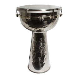 Metal Doumbek, Synthetic Head, Internal Jingles 8x14 Inch