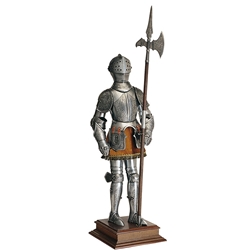 Miniature 16th Cen. Spanish Suit of Armor with Halberd by Marto