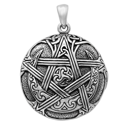 Moon Pentacle Aromatherapy Locket - Sterling Silver
