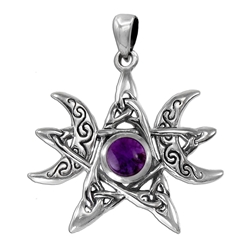 Moon Phase Pendant - Amethyst