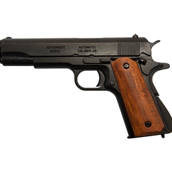 Replica M1911A1 Black Finish Dark Wood Grips Government Automatic Pistol Non-Firing Gun