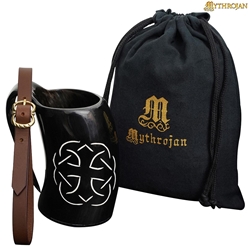 Mythrojan Tumbler Viking Drinking Cup W/ Handle & Medieval Strap - Celtic Father Knot