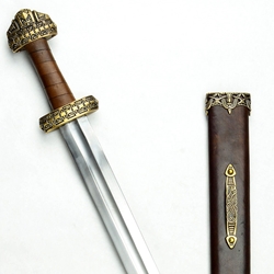 Viking Jarl Sword,Bronze Hilt Viking Sword - Scabbard,Viking Sword,Jarl Viking Sword,Bronze Hilt Viking Sword,Viking Sword,Type D Viking Sword,Viking Sword with Scabbard