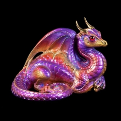 Lap Dragon Sculpture in Violet Flame